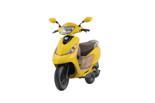 Yellow future scooter, electric scooter or scooty