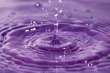 Naklejka na ściany i meble Tranquil Purple Water Droplet Impact Captured in High Detail