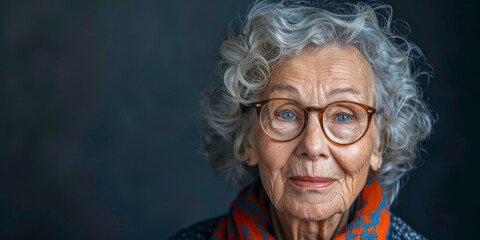 Graceful Senior Woman with Elegant Glasses Portrait