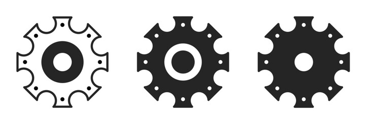 Gears icon on white background. Vector logo gears illustration.