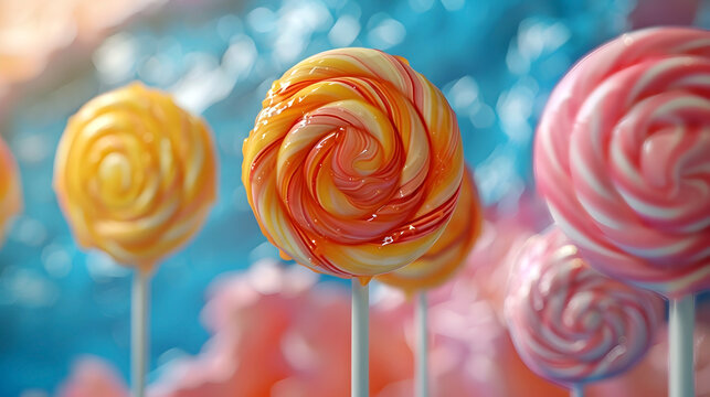 Vibrant and Lollipops Mimicking Famous Paintings on an Isolated Background