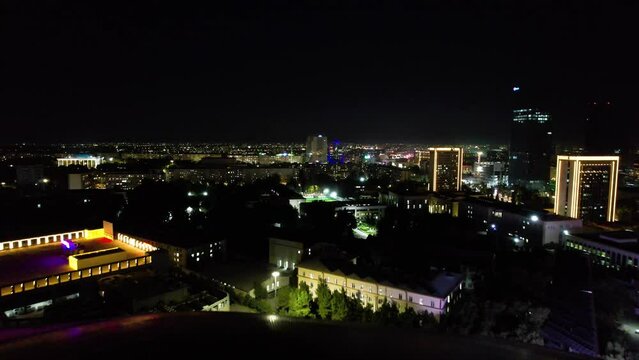 Tashkent city skyscrapers at night