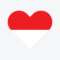 Indonesia national flag vector illustration. Indonesia Heart flag. 
