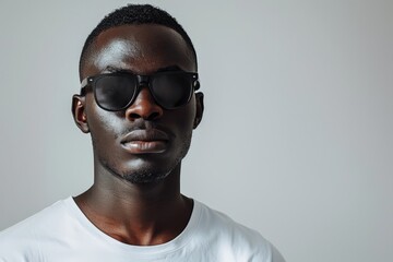 Obraz premium Man wearing sunglasses and white shirt