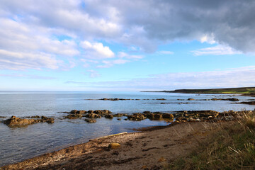 Fototapeta na wymiar View of Scottish beach in spring time 
