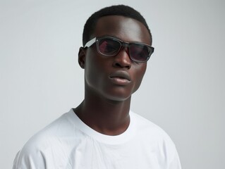 Obraz premium Man wearing sunglasses and white shirt
