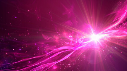 Fototapeta premium Magenta pink glare, digital flare burst, abstract overlay