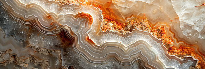 Abstract Banded Agate Stone Texture - A Natural Mineral Pattern