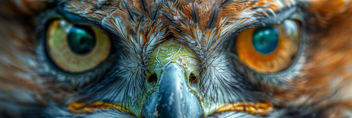 Intense Stare of a Majestic Eagle: Close-Up with Vivid Detail
