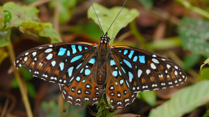 Broad Blue Tiger butterfly (Tirumala limniace butterfly)