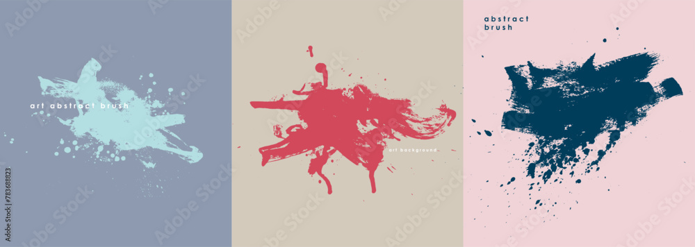 Aufkleber art abstract brush vector paint brush set. brush strokes text boxes. grunge design elements. dirty t