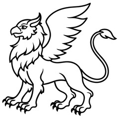 Fototapeta premium For T-shirt Design Vector illustration of a loyal griffin- Vector - Vector art - Vector illustration - Vector design - Latest Vector - Ultimate Vector - Premium Vector - Vector pro