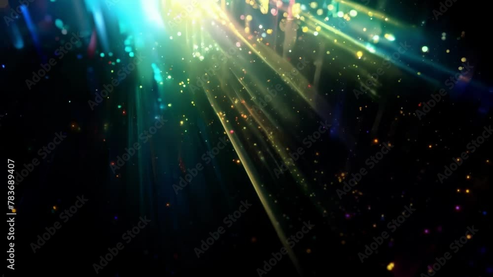 Poster a stunning holographic display featuring a spectrum of colors in a black void.