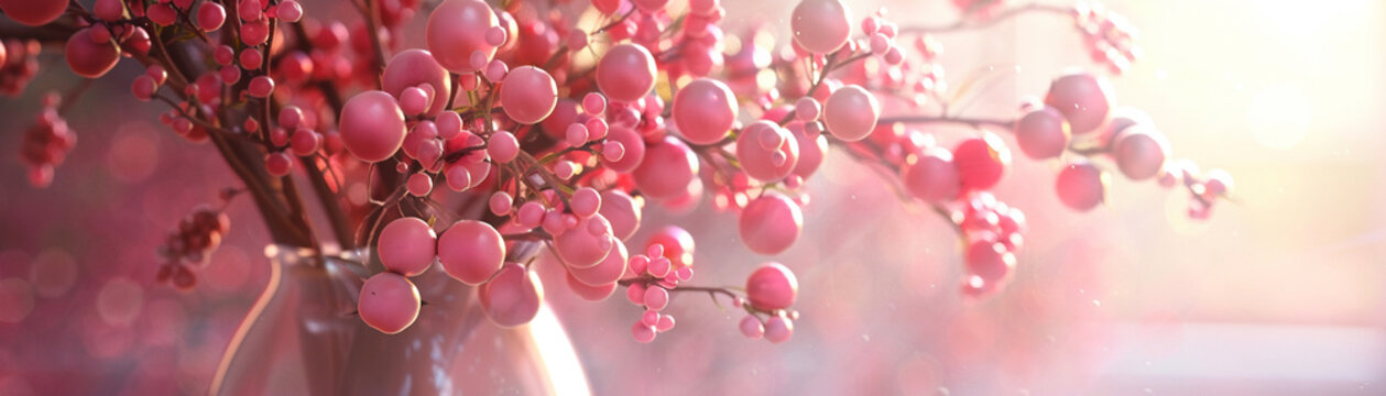 Pink pevovine in vase