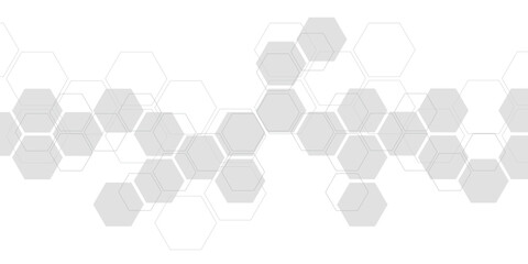 Hexagon pattern. Vector monochrome background. Texture of geometric shapes, hexagons. Lines, dots, cells, honeycombs.