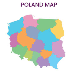 High detailed map of Poland. Outline map of Poland. Europe