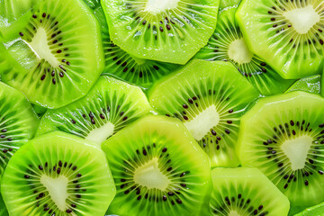Green kiwi slice pattern for fresh background