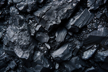 Background of rough lumps of black coal