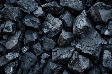 Close-up of textured charcoal blocks