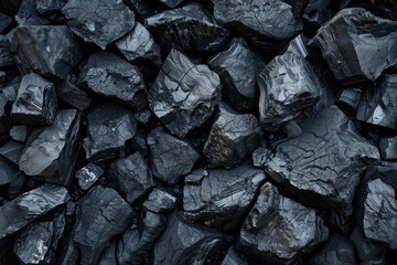 Detailed view of charcoal blocks