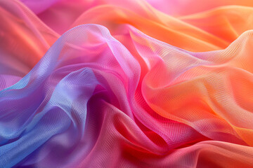 Obraz premium Vibrant Multicolored Fabric Texture Flowing Waves Background
