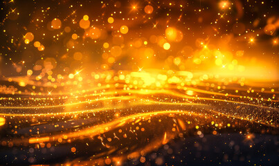 Obraz premium Radiant Opulence: Gilded Sparkles Dance on a Resplendent Backdrop