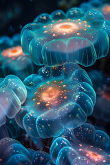 Glowing Jellyfish Underwater Elegance in Deep Blue Sea