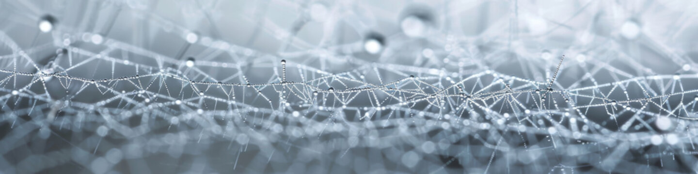 Abstract Network Connections Background with Dewdrops