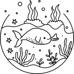     whimsical underwater world vector illustration.
