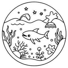     whimsical underwater world vector illustration.
