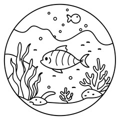     whimsical underwater world vector illustration.
