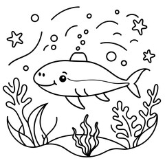     whimsical underwater world vector illustration.
