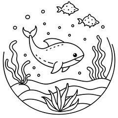     whimsical underwater world vector illustration.
