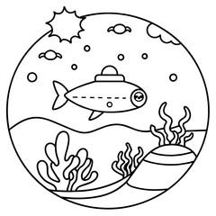     whimsical underwater world vector illustration.
