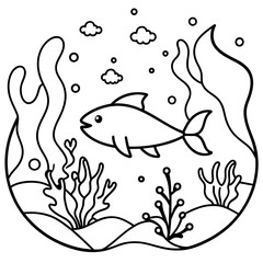     whimsical underwater world vector illustration.
