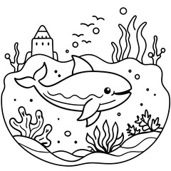     whimsical underwater world vector illustration.
