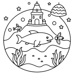     whimsical underwater world vector illustration.
