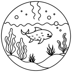     whimsical underwater world vector illustration.

