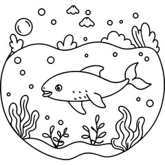     whimsical underwater world vector illustration.
