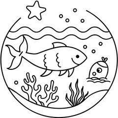     whimsical underwater world vector illustration.
