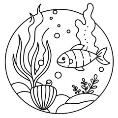     whimsical underwater world vector illustration.
