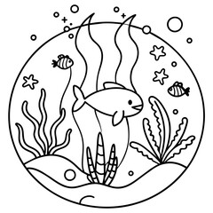     whimsical underwater world vector illustration.
