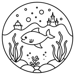     whimsical underwater world vector illustration.
