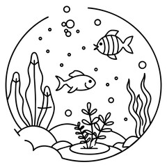     whimsical underwater world vector illustration.
