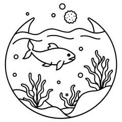     whimsical underwater world vector illustration.
