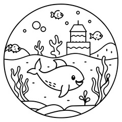     whimsical underwater world vector illustration.
