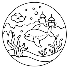     whimsical underwater world vector illustration.
