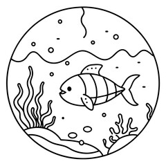     whimsical underwater world vector illustration.
