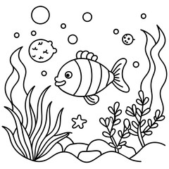     whimsical underwater world vector illustration.
