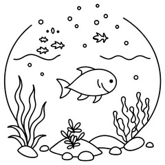     whimsical underwater world vector illustration.
